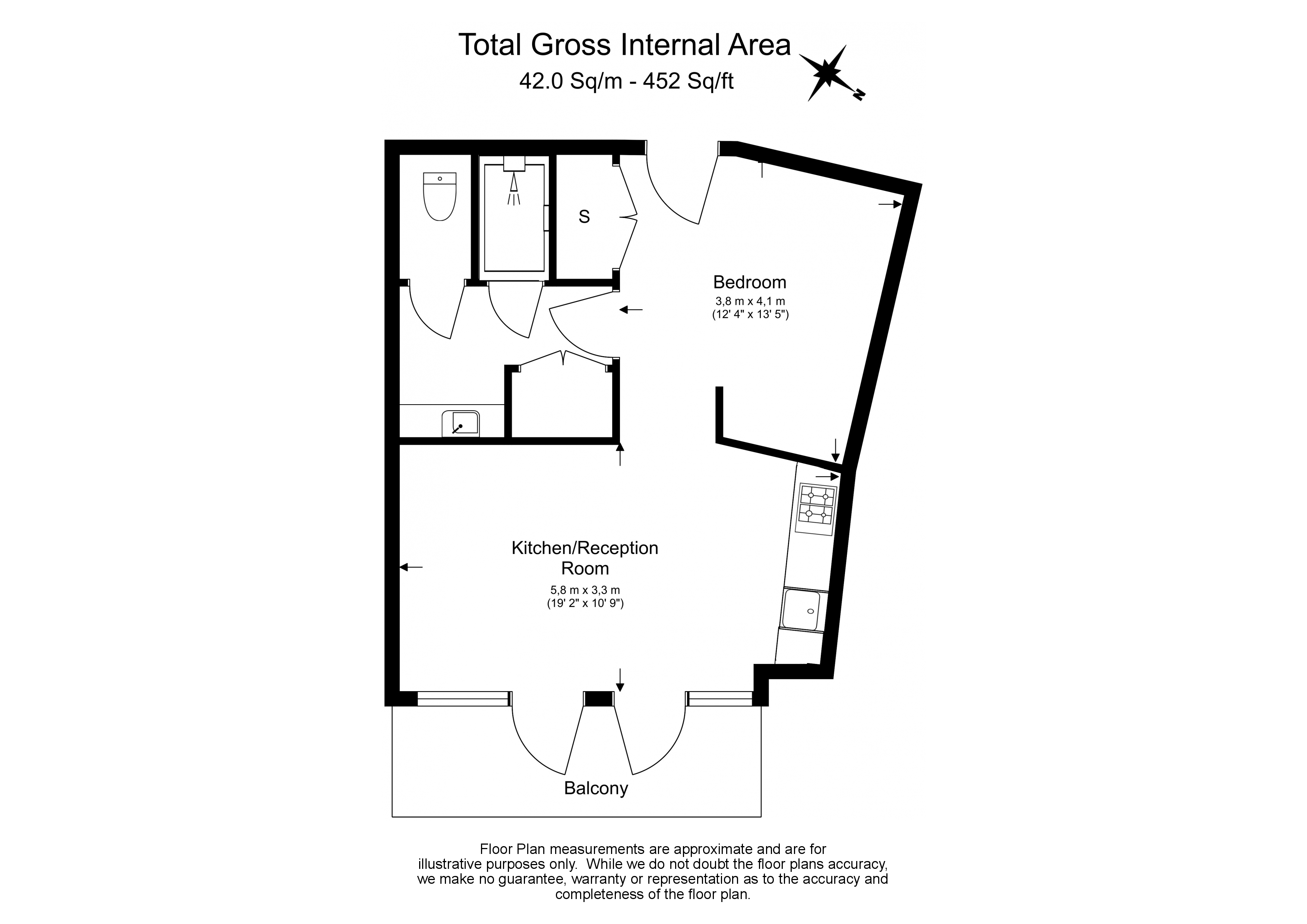 1  bedroom flat to rent in Queens Wharf, Crisp Road, W6-Floorplan