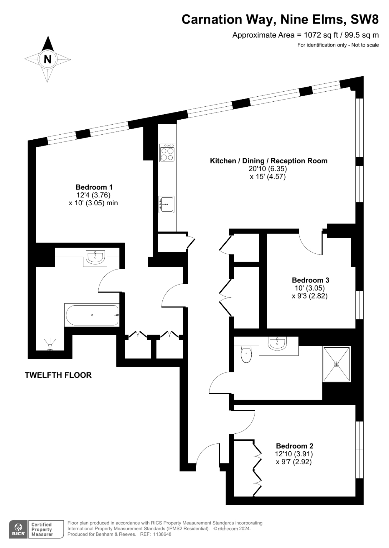 3  bedrooms flat to rent in Thames City, Vauxhall, SW8-Floorplan
