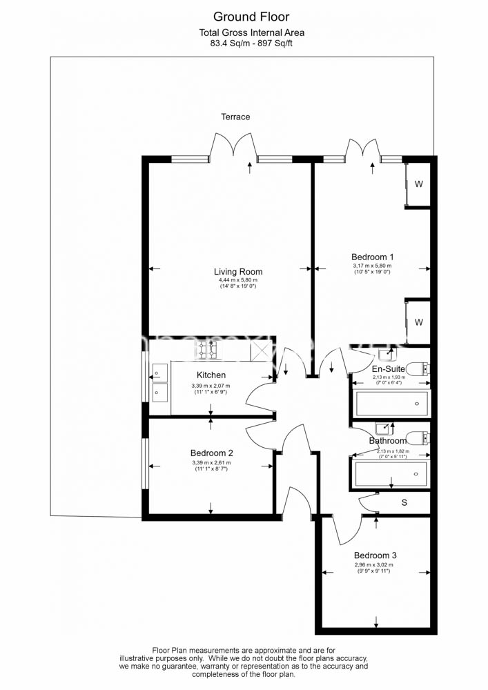3  bedrooms flat to rent in Parkhill Road, Belsize Park, NW3-Floorplan