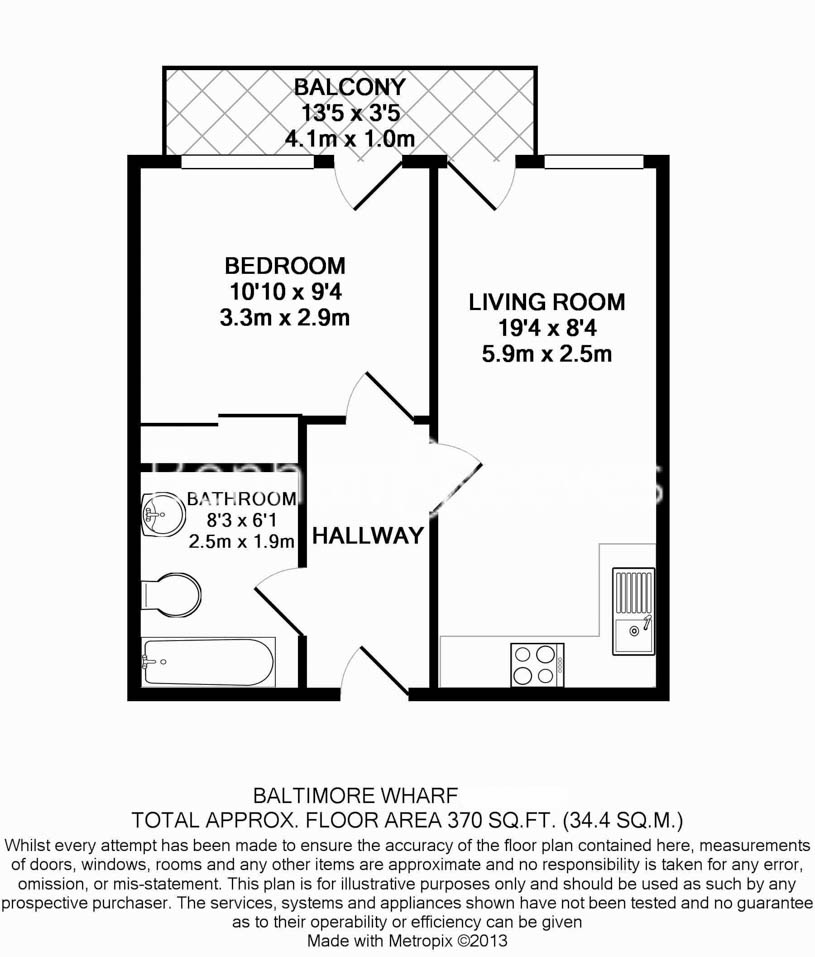 1  bedroom flat to rent in Baltimore Wharf, Oakland Quay, E14-Floorplan